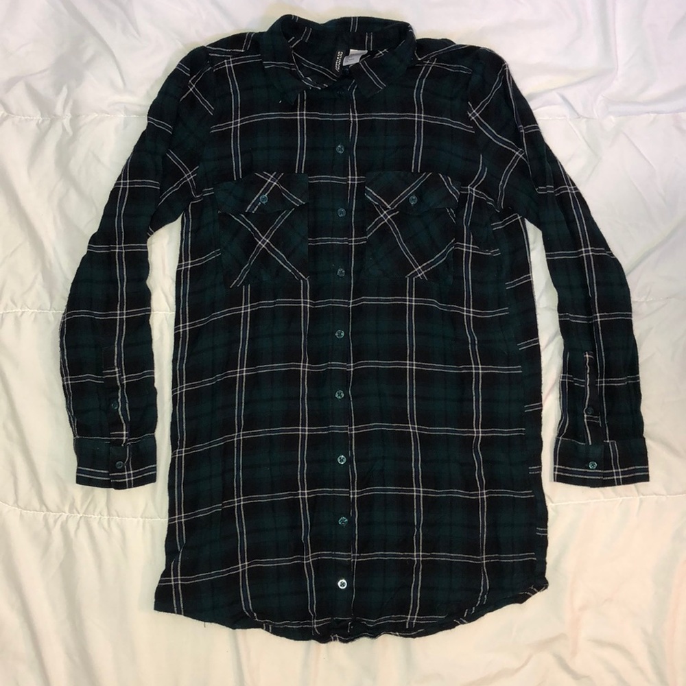 Divided Plaid Flannel Shirt